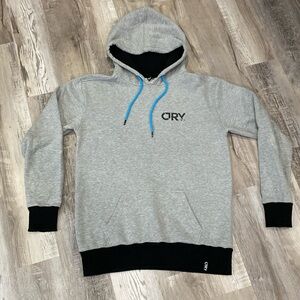 Cry Brand - Men’s BMX Hoodie - Logo on Back - Grey and Black - Size XXL